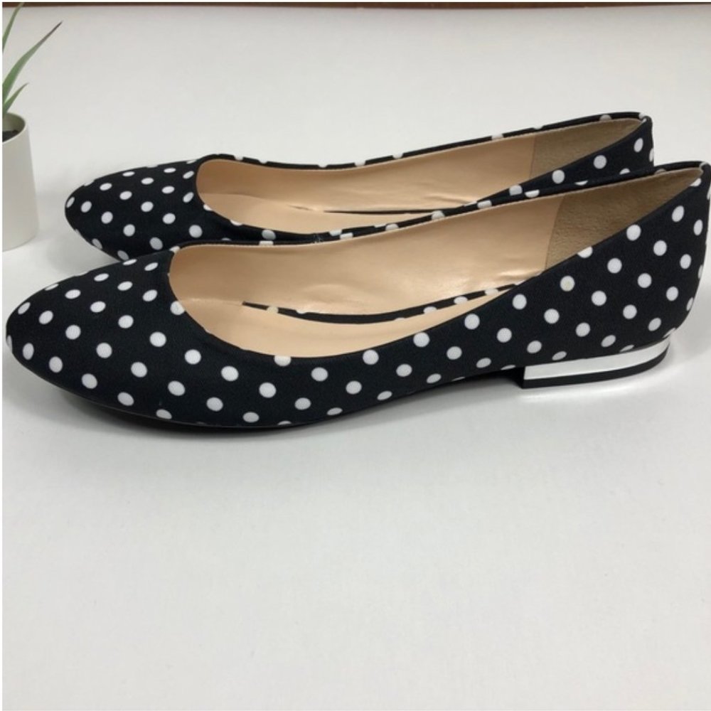Jessica Simpson Ginly Black Polka Dot Flats-10M